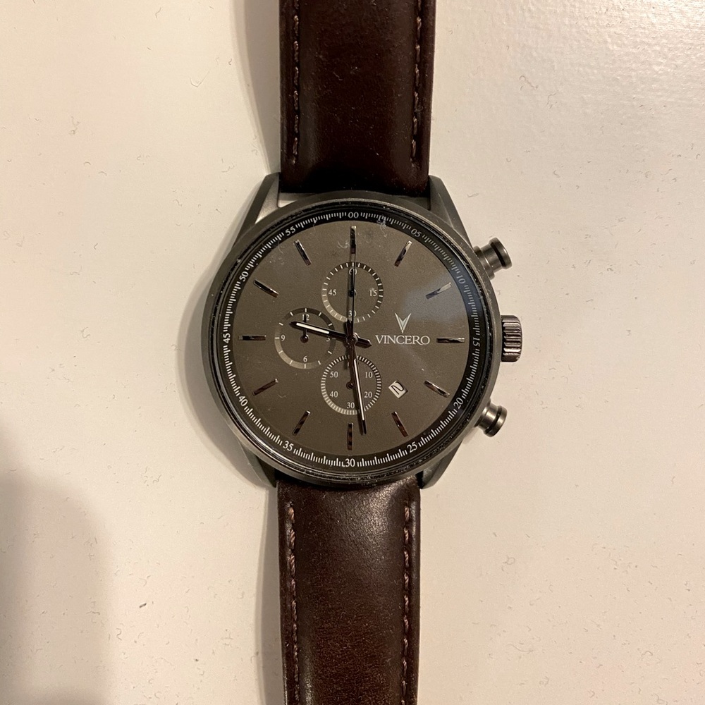 Vincero brown leather watch